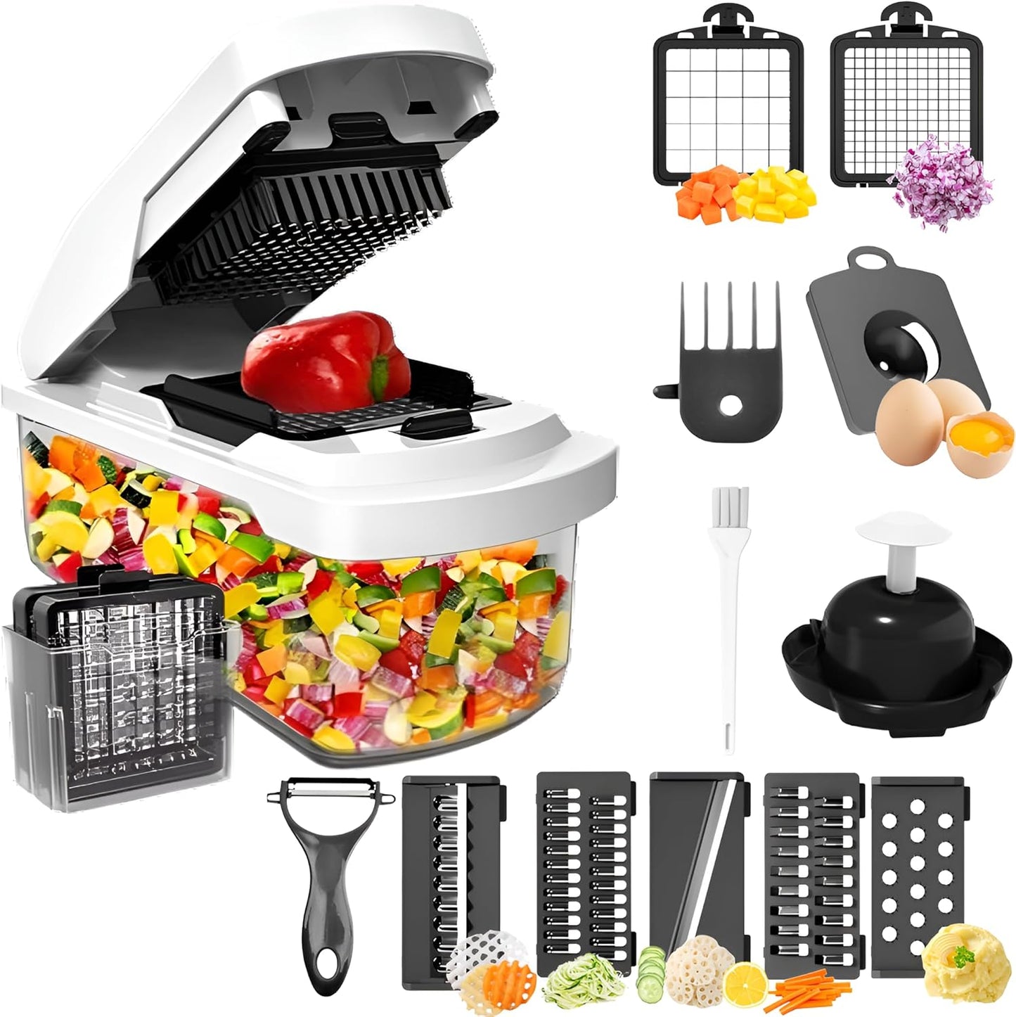 15-in-1 Vegetable Chopper with Container | Multifunctional Food Cutter