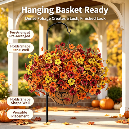 Fall Artificial Flower Halloween 12pcs, UV Resistant Colorful Fake Flower🍂