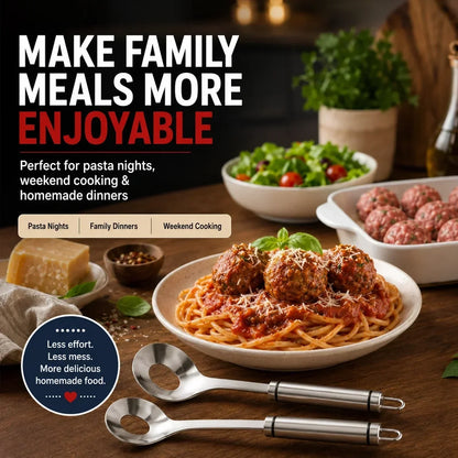 🍝2-Pack Stainless Steel Meatball Maker Spoon – Make Perfect Meatballs Without Messy Hands🌟