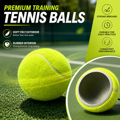 🎾 Solo Tennis Trainer Rebound Set – Practice Anytime, No Partner Needed，3 Balls