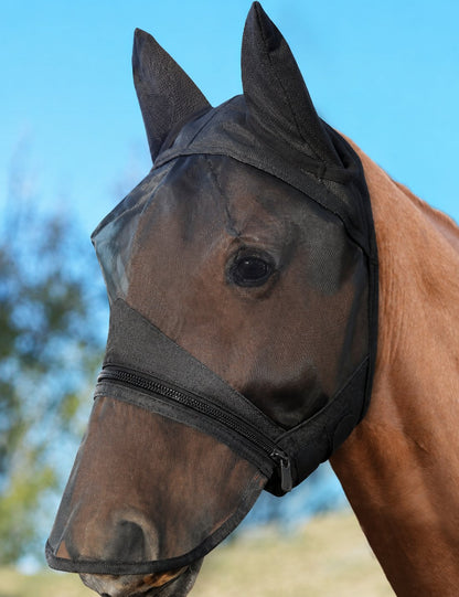 Horse Fly Mask with Nose Cover, UV-Protective Fly Mask for Horses