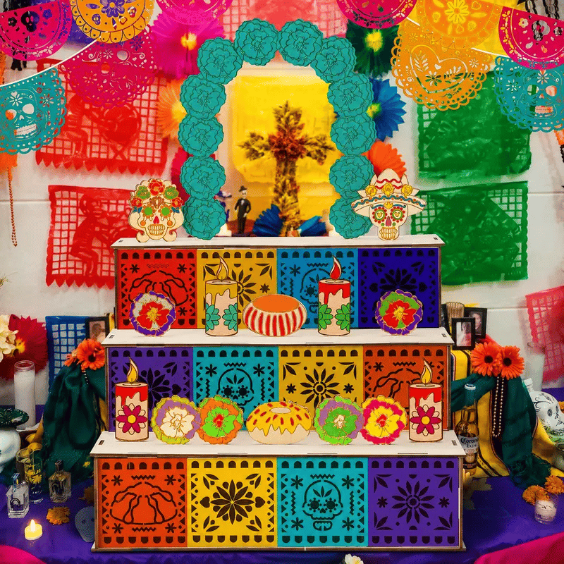 ✨Last Day 49% OFF - 🎃🏵️Day of the Dead Wooden Altar Display Set | 💕Death is not the end of life, forgetting is(📦Buy 2 Free Shipping)