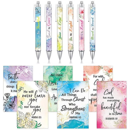 ✝️Christian Gifts Set: Motivational Pens & Bible Verse Notebooks – Inspire Your Faith Journey🌸