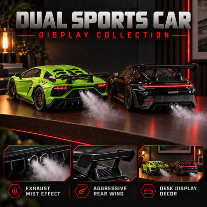 🏎️💨 Track-Inspired Sports Car Display Model – Exhaust Mist Effect Collector Decor!!!