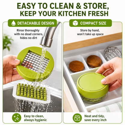 🧄 Press-Type Mini Garlic Dicer, Multi-Purpose Vegetable Cube Cutter for Kitchen Prep &amp; Baby Food