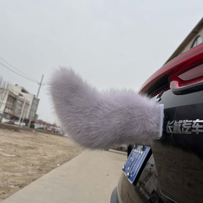 Electric Cat Tail for Car Decoration, Remote-Controlled Wagging Plush Tail for Car