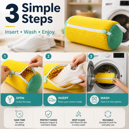 No-Scrub Shoe Washing Bag 👟– Clean & Protect Your Sneakers In The Washing Machine