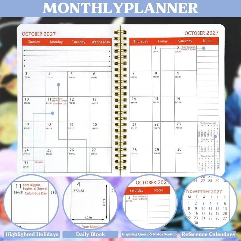 2026-2030 Calendar - From January 2026 to December 2030, 5-year calendar, cartoon Highland cow themed cover design, annual calendar planning, month labels, 60-month calendar