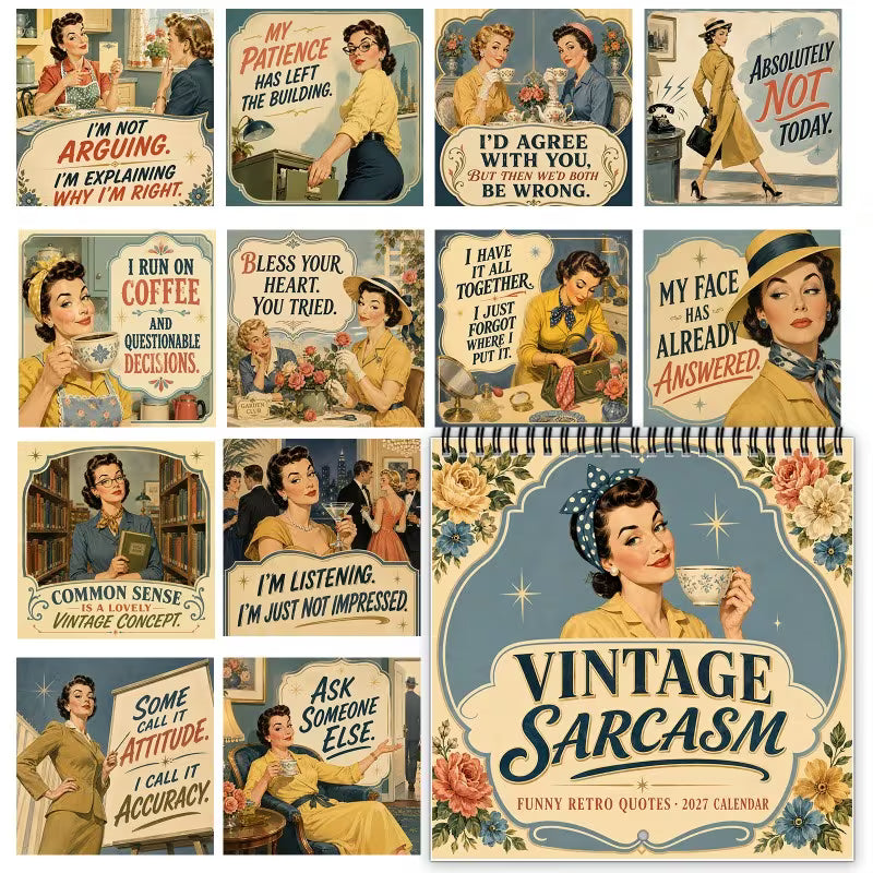 🔥Black Friday Deal｜2027 Fun Retro-Style Satirical Wall Calendar