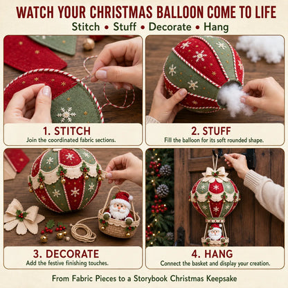 ⏳ Last Day 49% OFF – 🎈 Beginner-Friendly Christmas Hot Air Balloon Hanging Decor DIY Kit Collection | Complete Kit with Coordinated Fabrics, Decorative Accents & Crafting Materials Included 💕