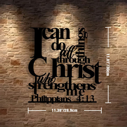 ✝️Christianartworkshop Philippians 4:13 I Can Do All Things Metal Wall Decor: Christ’s Strength for Your Walls