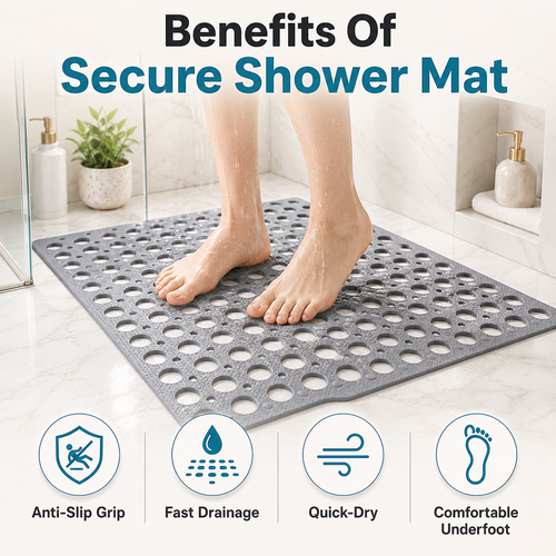 🔥Save 50% This Summer 💧 Bathroom Safety Mat - Make Every Shower Feel Safer 🚿