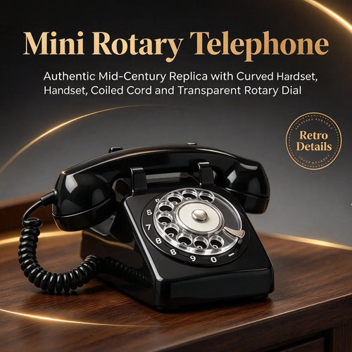Mini Antique Rotary Phone Replica, Mini Retro Rotary Dial Desk Telephone