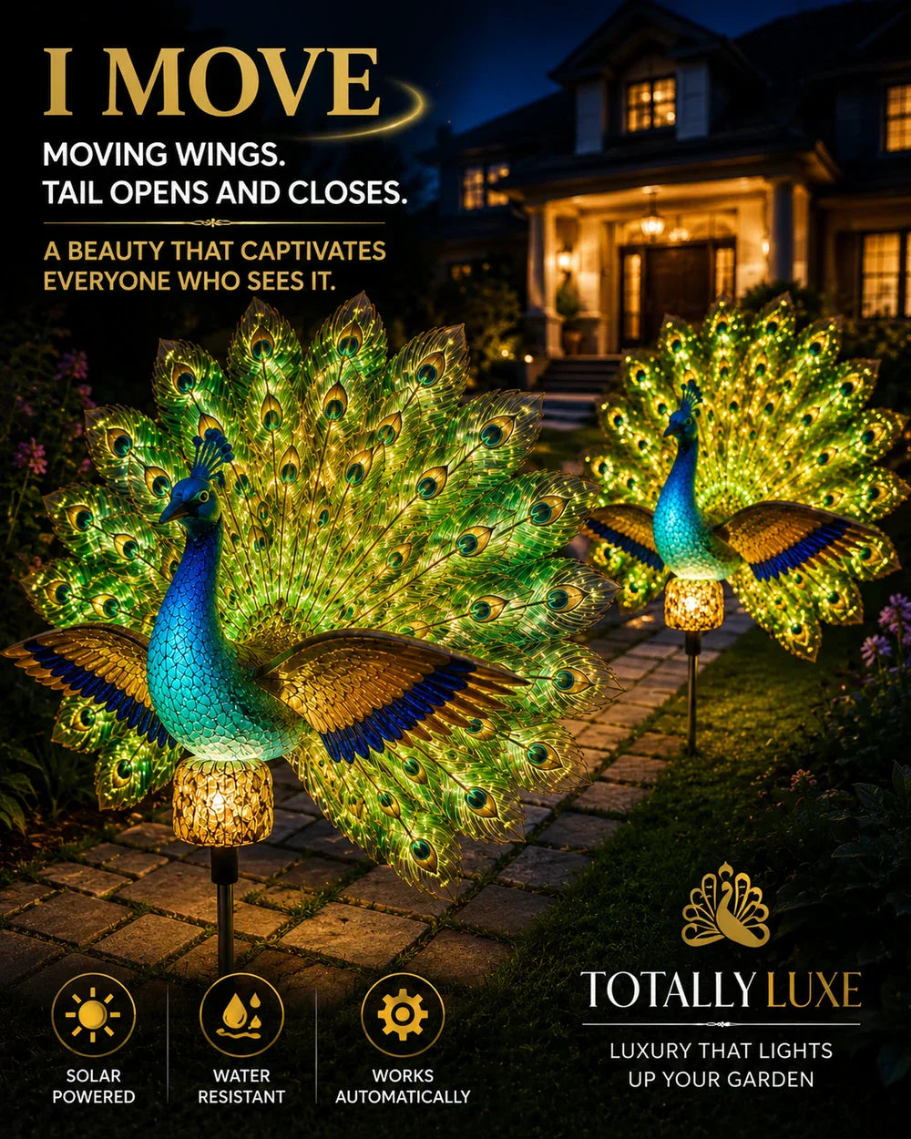 🦚2026 NEW SALE 50% OFF🔥Solar Peacock Garden Sculpture