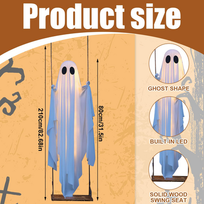 Hanging Ghost Swing Outdoor Halloween Decoration