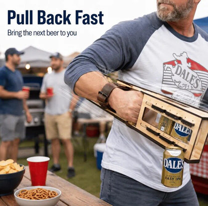 3-in-1 Tactical Beer Catapult | Arm-Mounted mechanical Can Dispenser & Holder for BBQ Campout Party