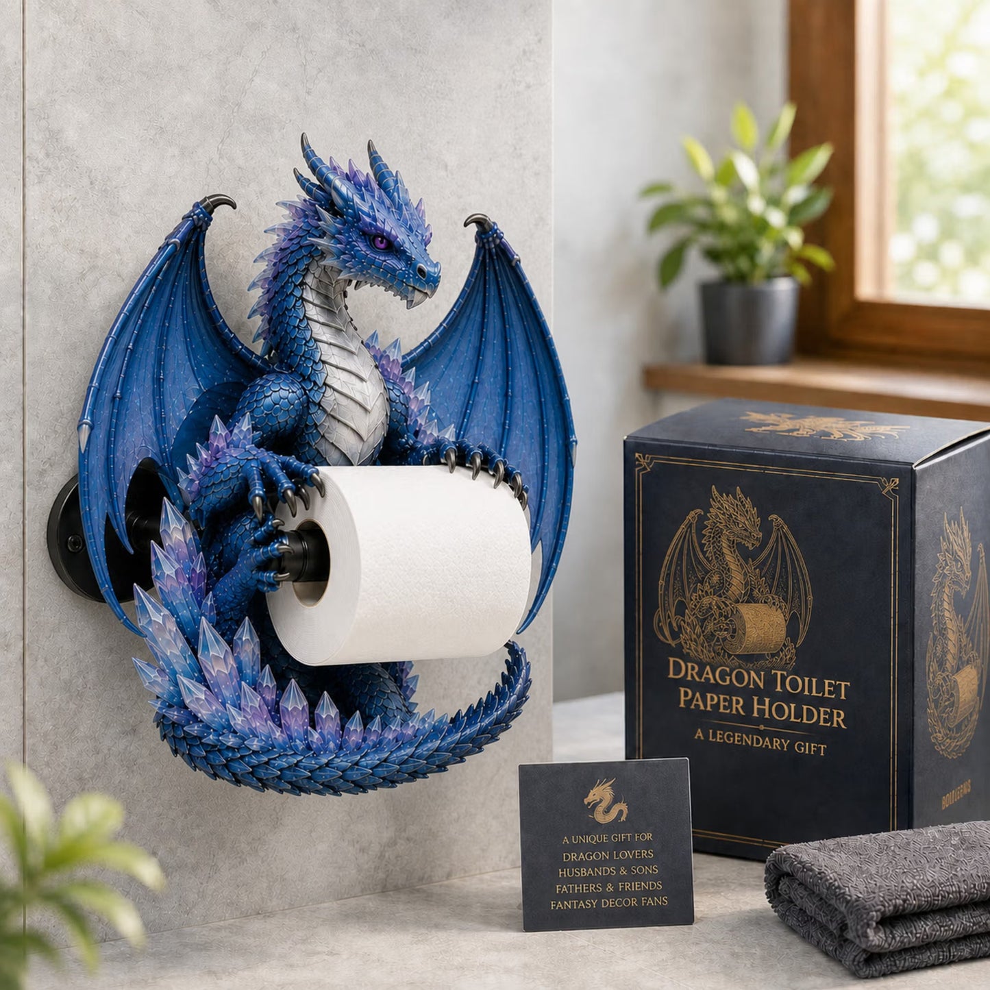 🔥LIMITED-TIME 50% OFF! ✨Crystal Dragon Toilet Paper Holder