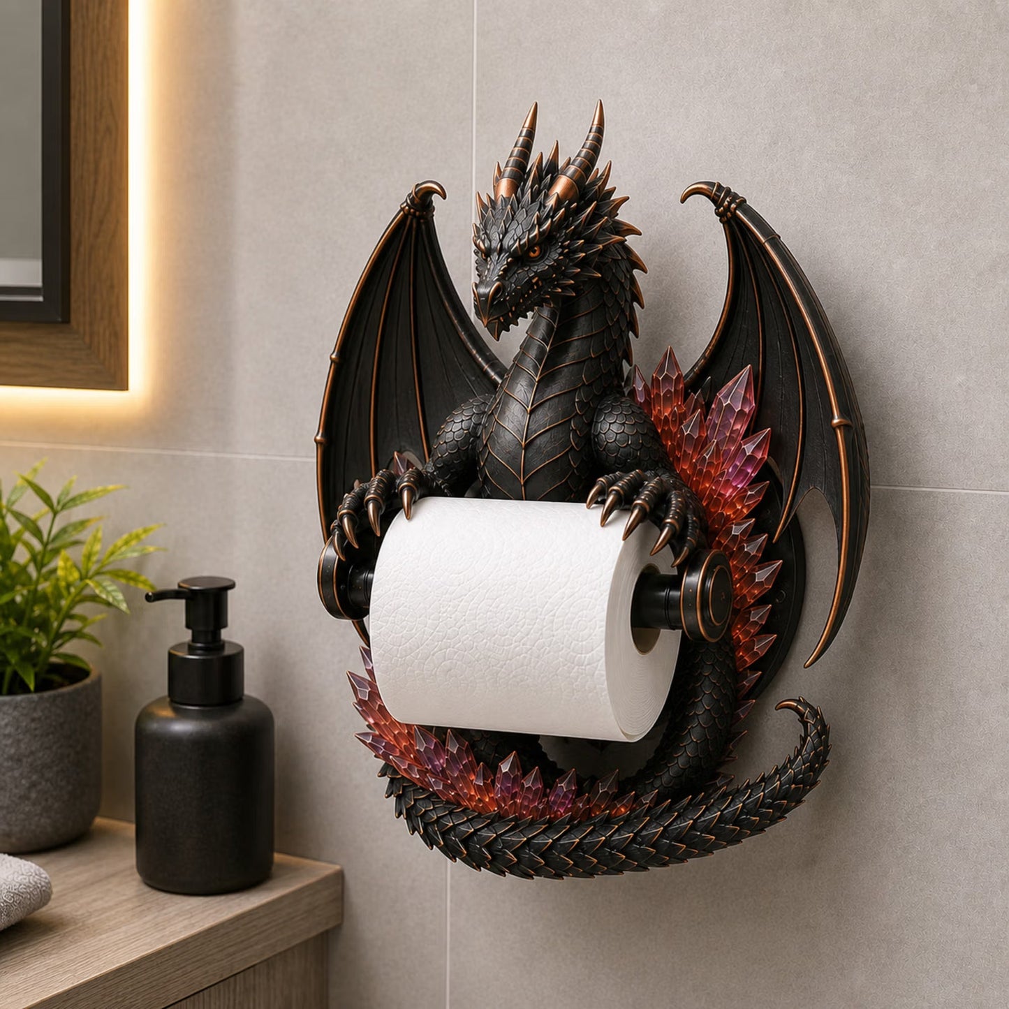 🔥LIMITED-TIME 50% OFF! ✨Crystal Dragon Toilet Paper Holder