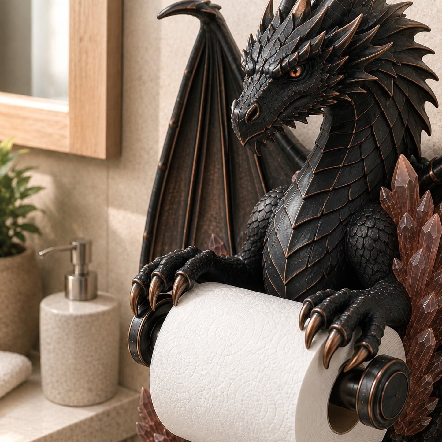 🔥LIMITED-TIME 50% OFF! ✨Crystal Dragon Toilet Paper Holder