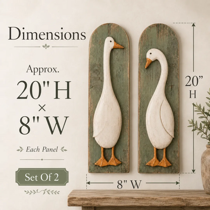 🪿Handcrafted Rustic Goose Wall Art Set Of 2