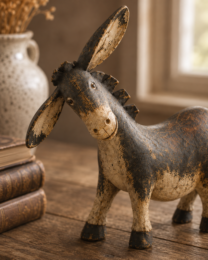 Rustic Donkey Figurine for Farmhouse Decor