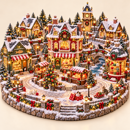 Christmas Cat Village 🐱🎄 – Lighted Cat Lover’s Holiday Scene 🐈✨