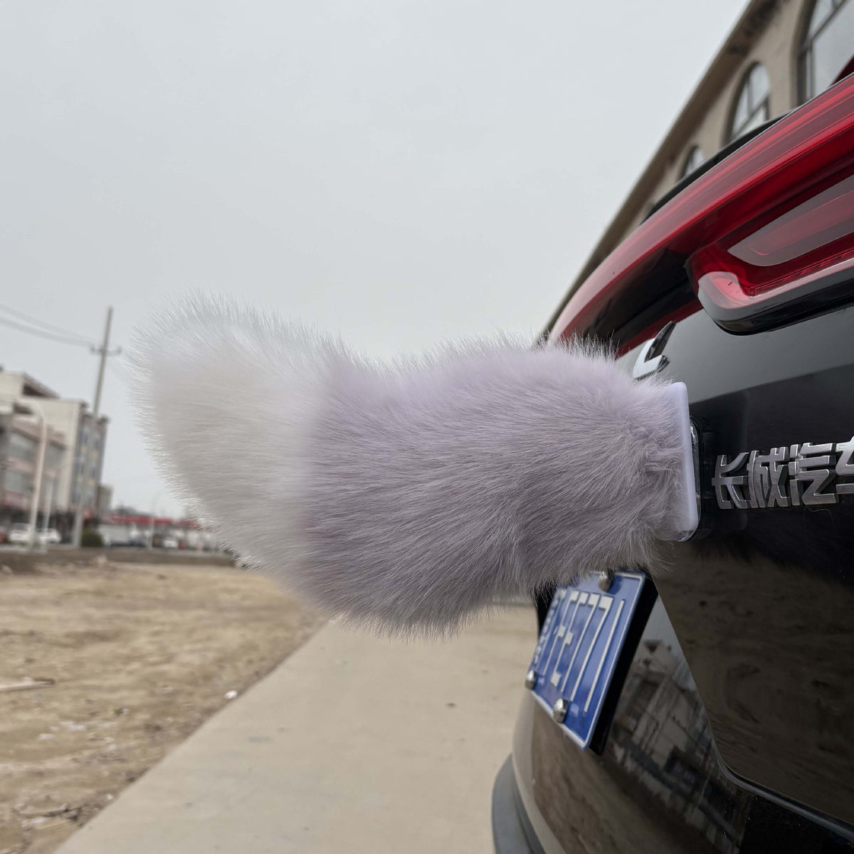 Electric Cat Tail for Car Decoration, Remote-Controlled Wagging Plush Tail for Car