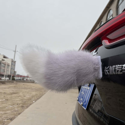 Electric Cat Tail for Car Decoration, Remote-Controlled Wagging Plush Tail for Car