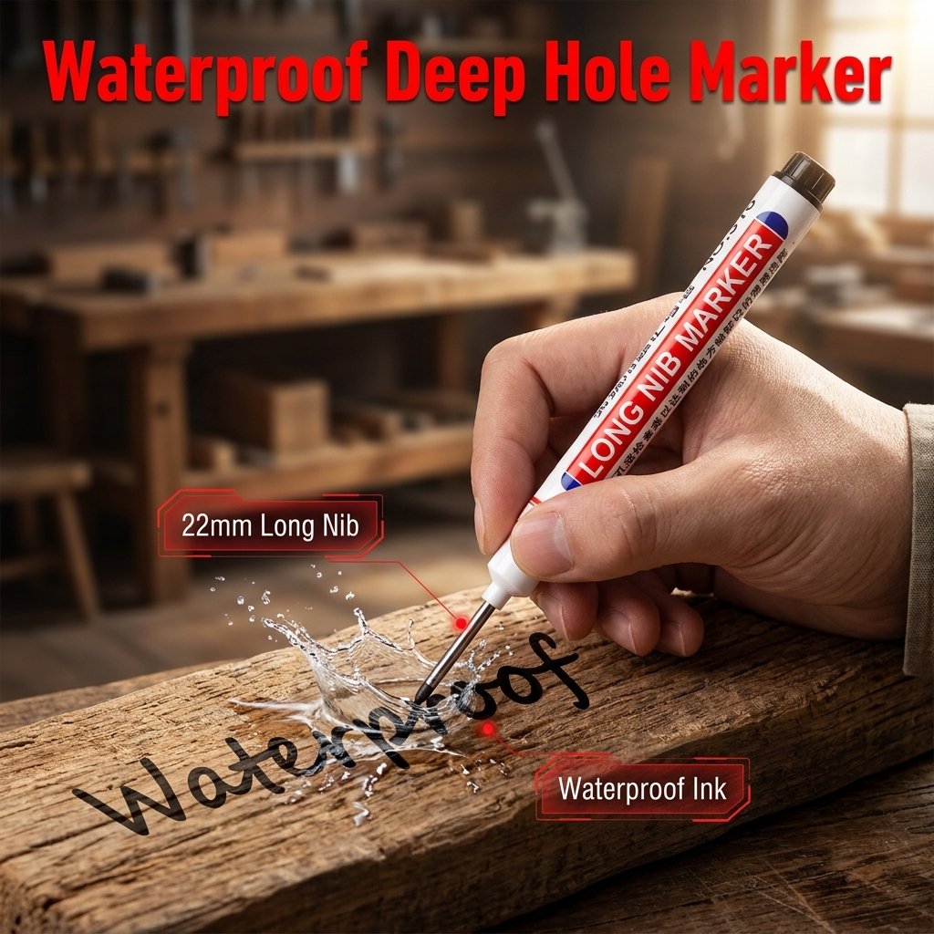 Extended Tip Marker Pen, Quick Dry Ink For Deep Hole Marking🎯