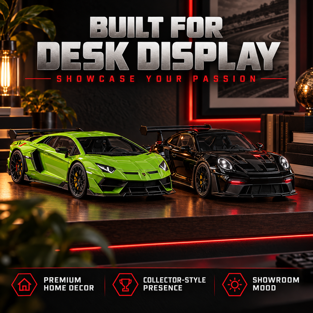 🏎️💨 Track-Inspired Sports Car Display Model – Exhaust Mist Effect Collector Decor!!!