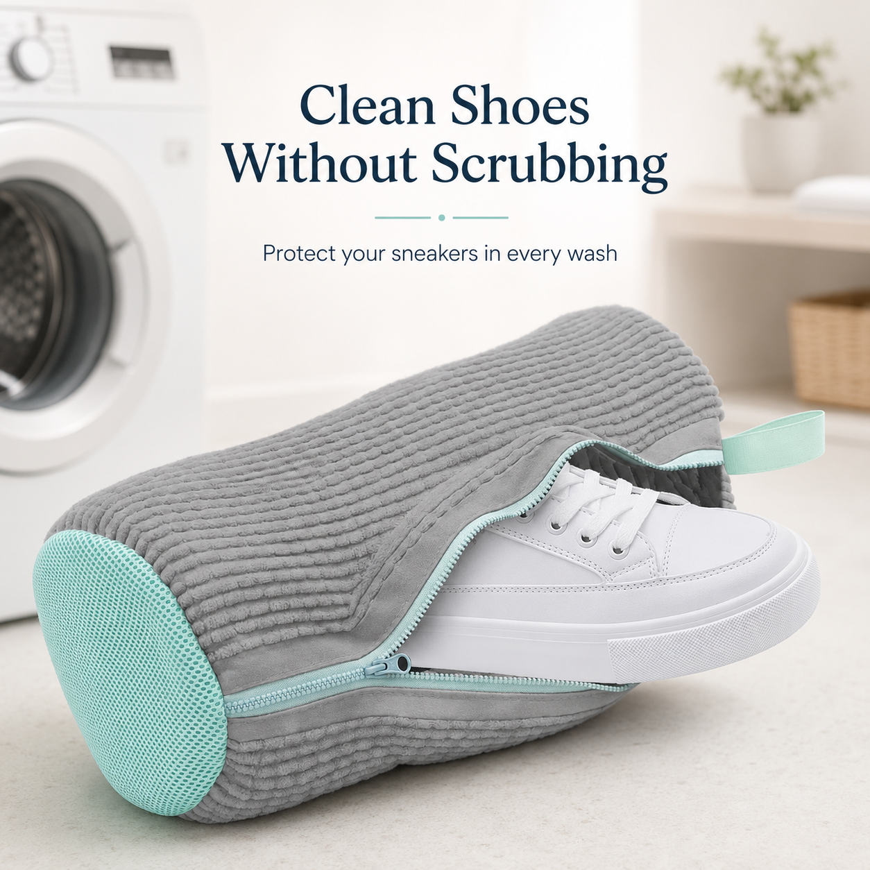 No-Scrub Shoe Washing Bag 👟– Clean & Protect Your Sneakers In The Washing Machine