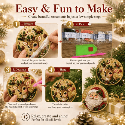 🎄Christmas DIY Diamond Painting Ornaments Kit (6 PCS)🎅