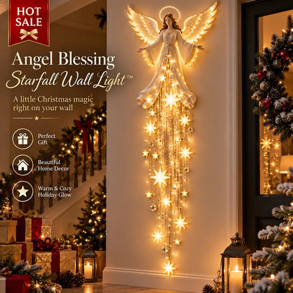 Last Day 50% OFF✨ Angel Blessing Starfall Wall Light™ – Heavenly Christmas Wall Decor✨