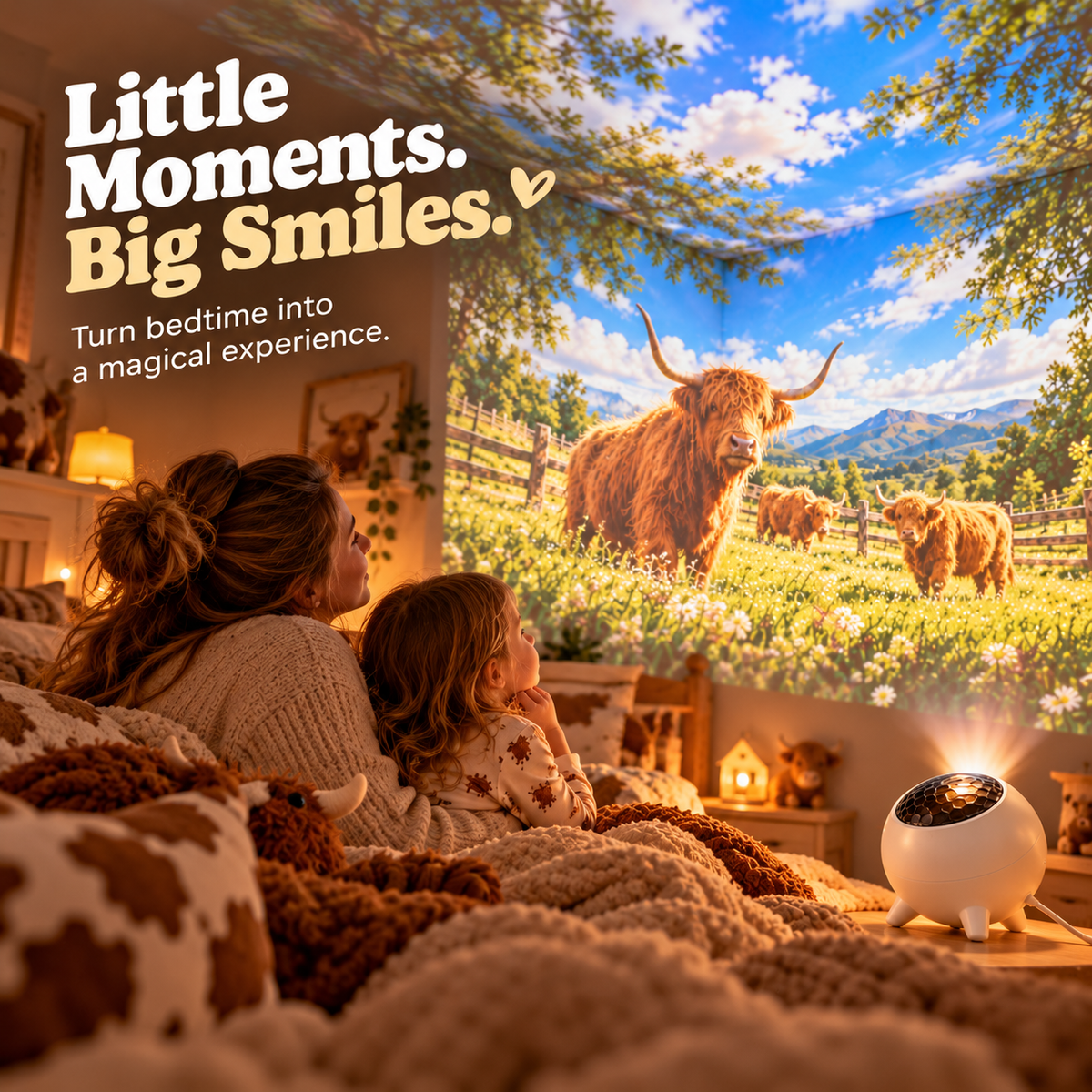 Highland Cow Projector | Cozy Room Decor & Gift