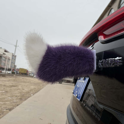 Electric Cat Tail for Car Decoration, Remote-Controlled Wagging Plush Tail for Car
