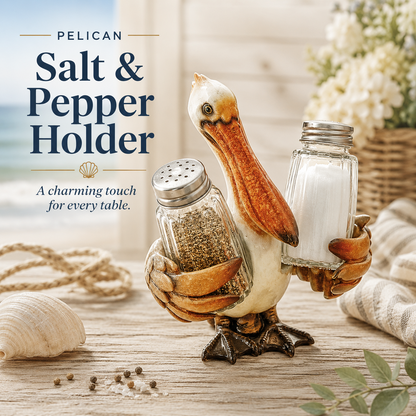 🧂Coastal Animal Salt & Pepper Shaker Holder Set