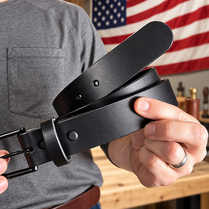 Full-Grain Buffalo Leather Belt – 3 Colors & Size Options