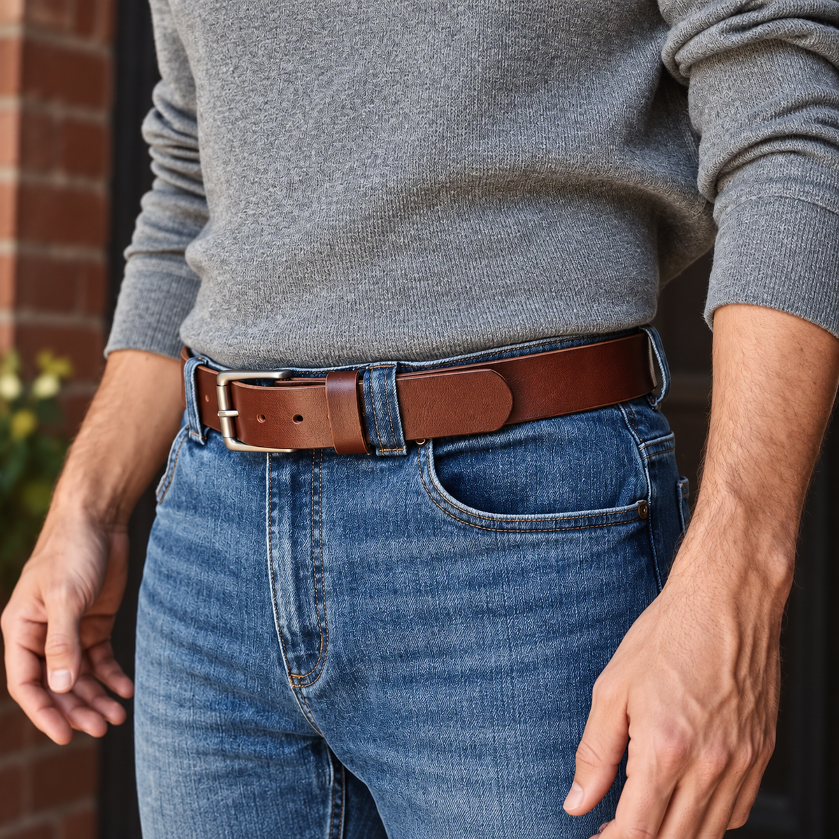 Full-Grain Buffalo Leather Belt – 3 Colors & Size Options