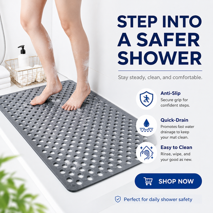 🔥Save 50% This Summer 💧 Bathroom Safety Mat - Make Every Shower Feel Safer 🚿