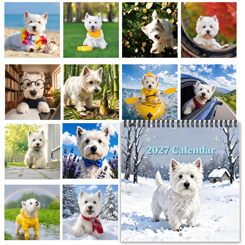 🐶 2027 West Highland White Terrier Calendar – 12 Months of Charming Dog Portraits & Happy Moments