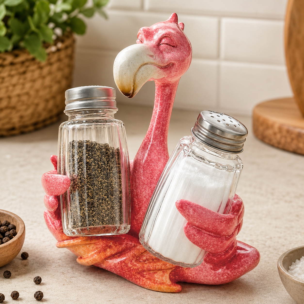 🧂Coastal Animal Salt & Pepper Shaker Holder Set