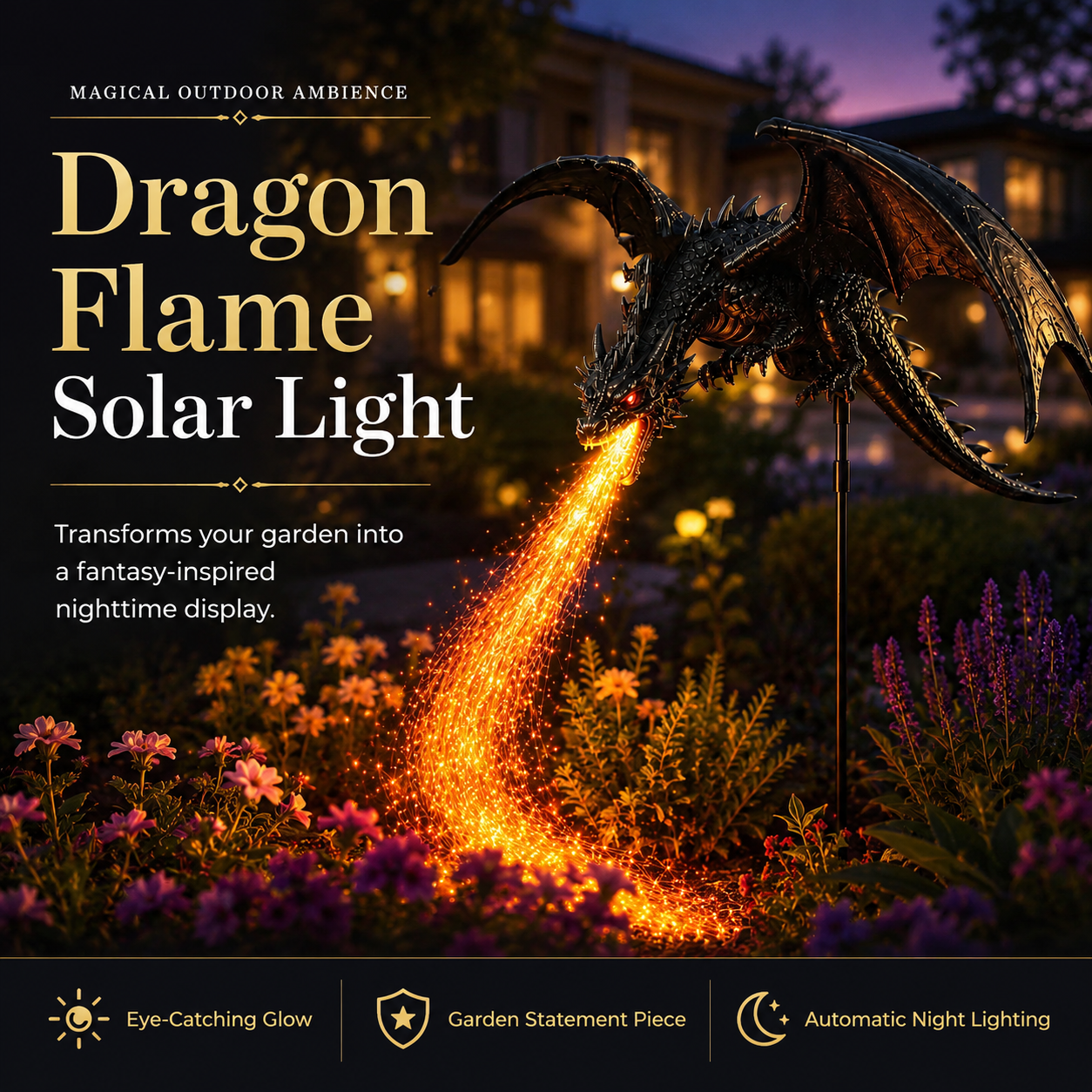 Solar Dragon Fire Garden Light