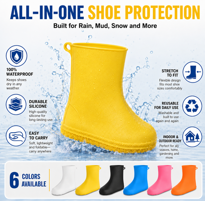 Stop Wet Shoes! 🌧️ Heavy-Duty Waterproof Shoe Covers – Anti-Slip & Foldable