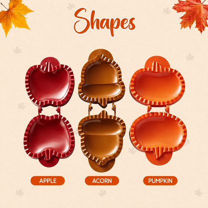 🍎 Fall Hand Pie Molds Set of 3 – Autumn Pumpkin, Apple & Acorn Dough Pressing Stamp Moulds for Thanksgiving & Christmas Baking ✨