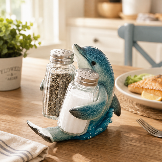 🧂Coastal Animal Salt & Pepper Shaker Holder Set