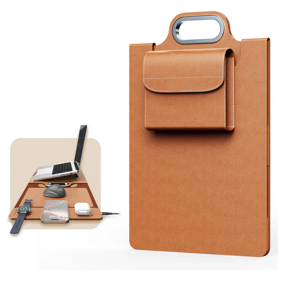 ✨ 3-in-1 Workstation Sleeve for 16" Laptops | 15W Wireless Charging & Ergonomic Stand 💻⚡️💼