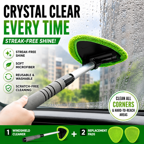 💥 💥 🔥 Windshield Cleaning Tool, Microfiber Car Window Cleaner with Extendable Handle