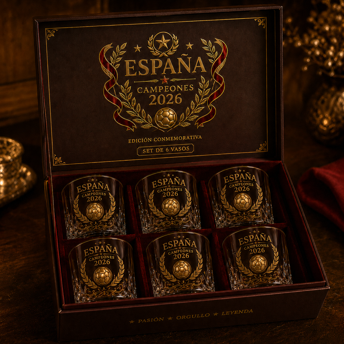 España 2026 Football Legacy Whiskey Decanter & Glass Set — Campeones Collector Edition