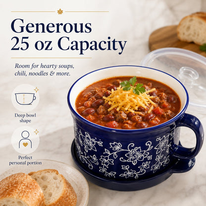 25 oz Floral Soup Mugs