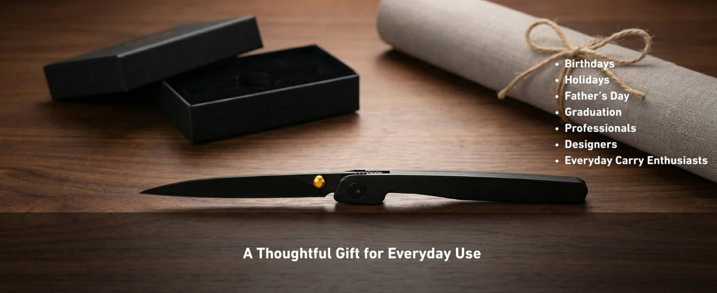 🔥Last Day Sale 49% OFF🎉Lanky Liner Lock Front Flipper Knife Black Aluminum Handle